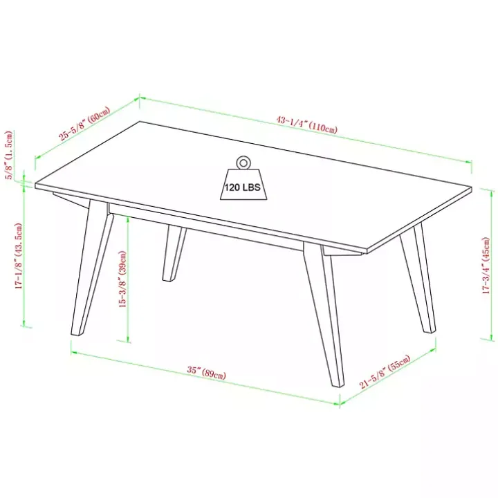 Black Wood Minimalist Coffee Table