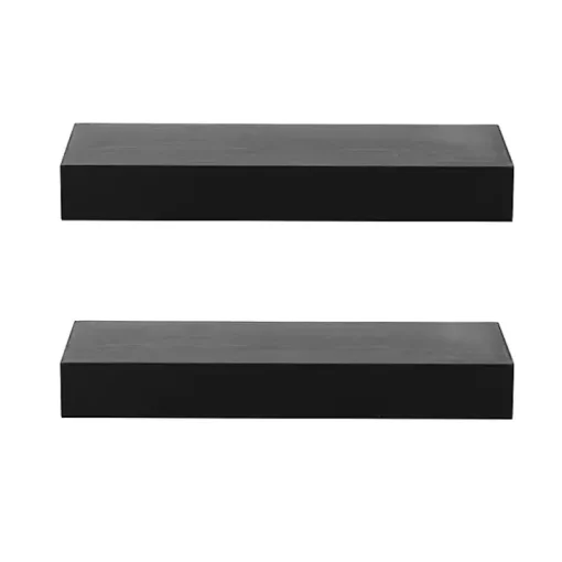 Black Wood 2-pc. Floating Shelves, 18 in.