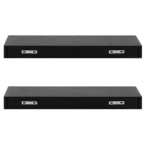 Black Wood 2-pc. Floating Shelves, 24 in.