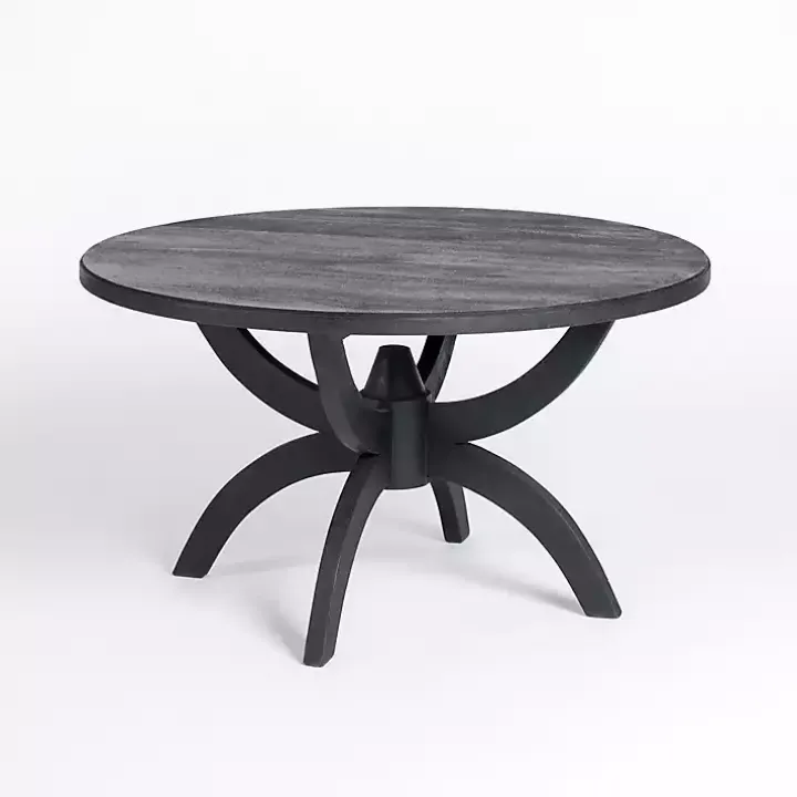 Black Wood Round Dori Coffee Table