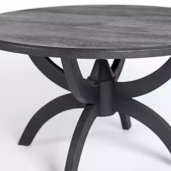 Black Wood Round Dori Coffee Table