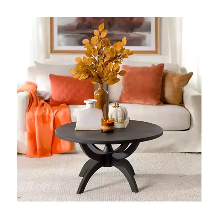 Black Wood Round Dori Coffee Table