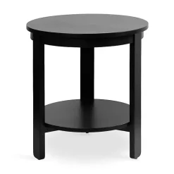 Black Wood Round Ford Accent Table