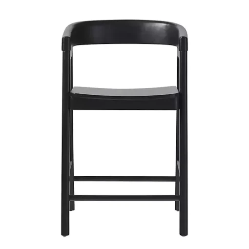 Black Wood Rounded Modern Counter Stool