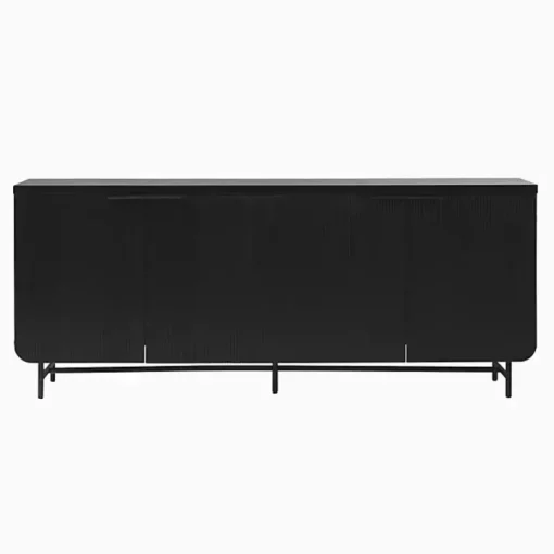Black Wood Scandinavian 4-Door Sideboard