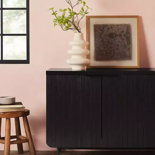Black Wood Scandinavian 4-Door Sideboard