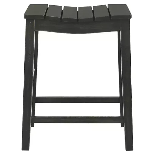 Black Wood Whitcombe Counter Stools, Set of 2