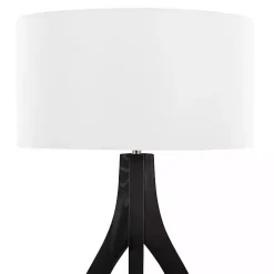 Black Wood Wishbone Floor Lamp