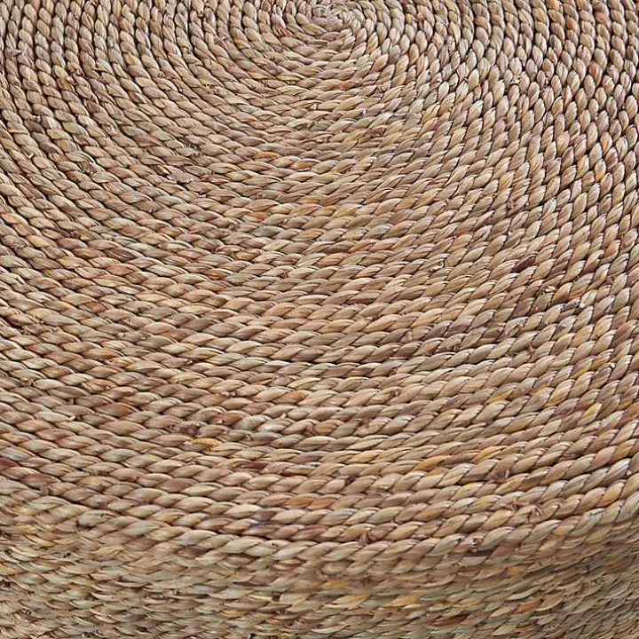 Black Wood Wrapped Rope Accent Tables, Set of 2