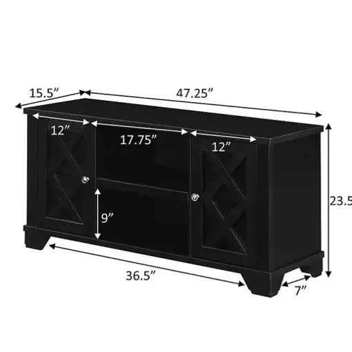 Black Wood X Doors Media Cabinet