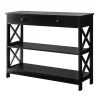 Black X-Frame 2-Shelf Console Table