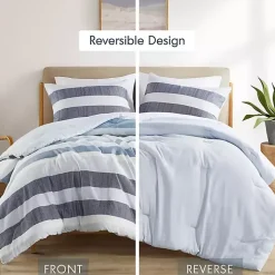 Blake Blue Stripe 3-pc. Full/Queen Comforter Set