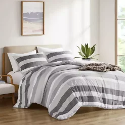 Blake Gray Stripe 3-pc. Full/Queen Comforter Set
