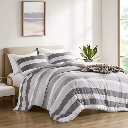 Blake Gray Stripe 3-pc. Full/Queen Comforter Set