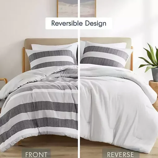 Blake Gray Stripe 3-pc. Full/Queen Comforter Set