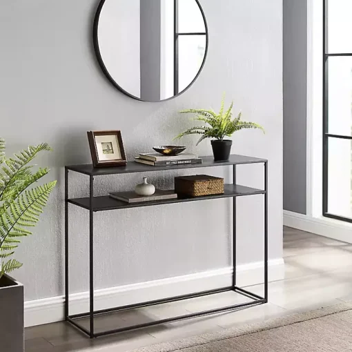 Blake Simple Black Metal Console Table