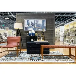 Blue Abstract Framed Canvas Art Print