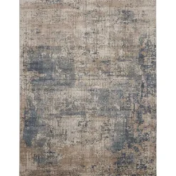 Blue and Beige Tally Textured Area Rug, 7x9