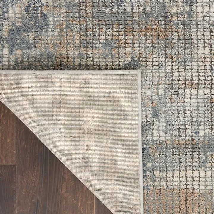 Blue and Beige Tally Textured Area Rug, 5x7