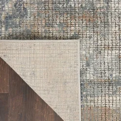 Blue and Beige Tally Textured Area Rug, 7x9