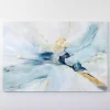 Blue and Gold Abstract Canvas Art Print, 48x32 in.