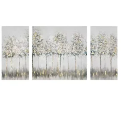 Blue and Gold Trees Canvas Art Prints, Set of 3