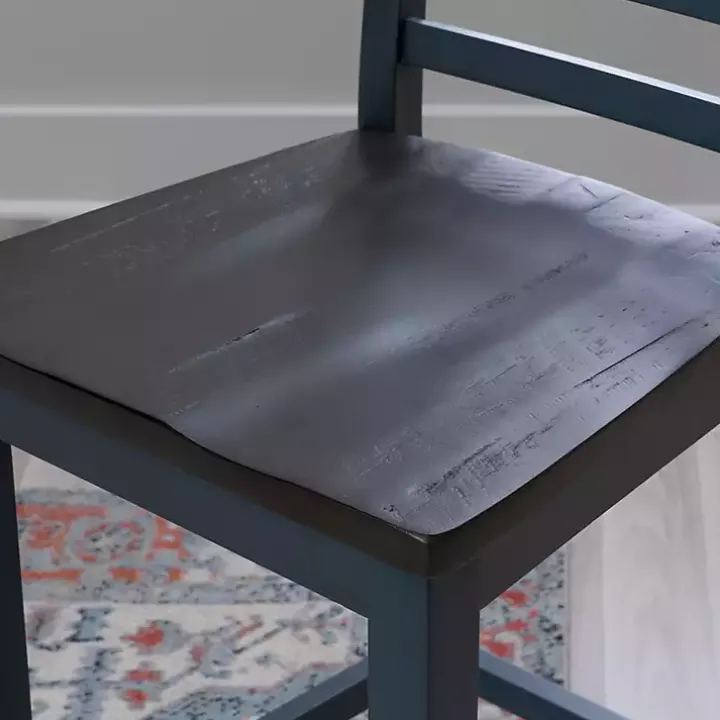 Blue and Gray Wood Aliza Counter Stools, Set of 2