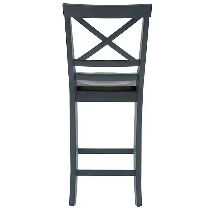 Blue and Gray Wood Aliza Counter Stools, Set of 2