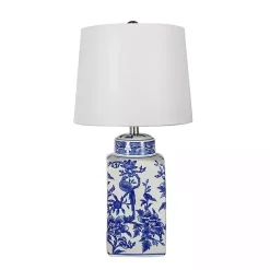 Blue and White Bird Pattern Table Lamp