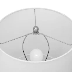 Blue and White Ceramic Faux Rope Table Lamp