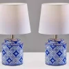 Blue and White Ceramic Table Lamps, Set of 2