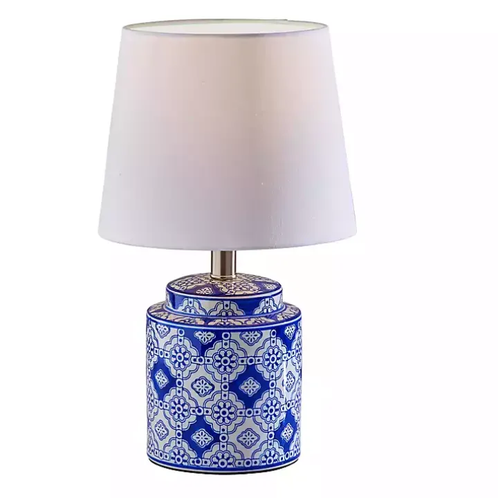 Blue and White Ceramic Table Lamps, Set of 2