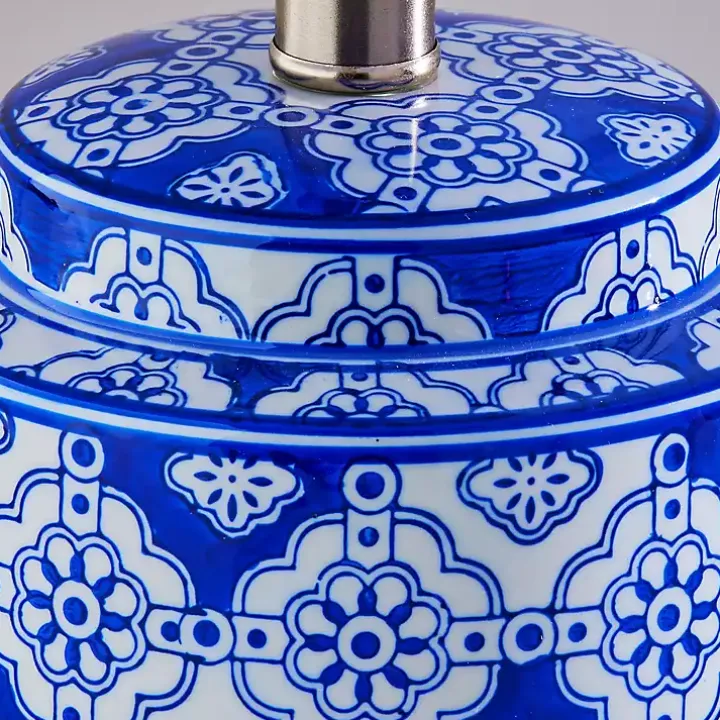 Blue and White Ceramic Table Lamps, Set of 2