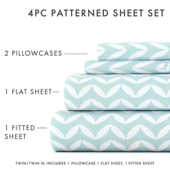 Blue and White Chevron 3-pc. Twin Sheet Set