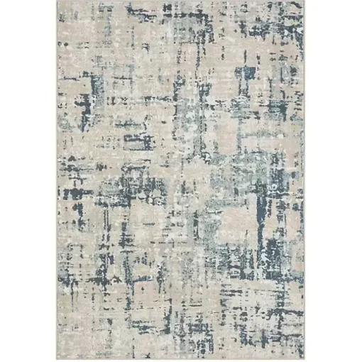 Blue Avalon Abstract Pattern Area Rug, 4x6