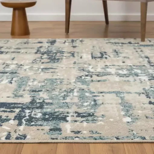 Blue Avalon Abstract Pattern Area Rug, 4x6