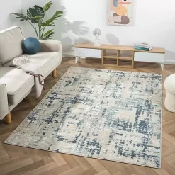 Blue Avalon Abstract Pattern Area Rug, 5x8