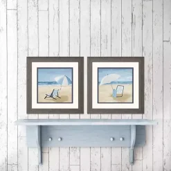 Blue Beach Framed Art Prints, Set of 2