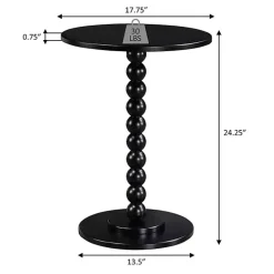 Blue Beaded Spindle Accent Table