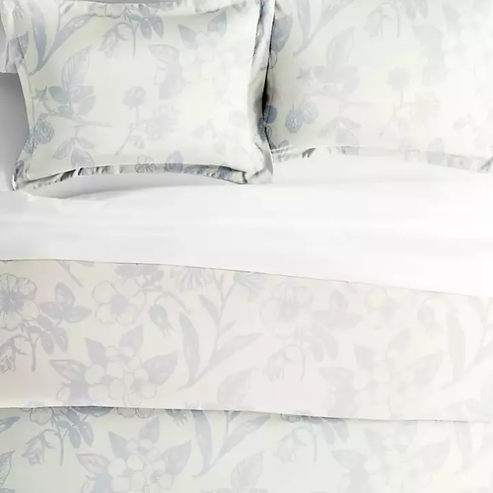 Blue Botanical 2-pc. Twin Duvet Cover Set