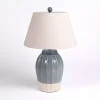 Blue Ceramic Scalloped Table Lamp