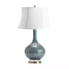 Blue Ceramic Stripe Base Table Lamp