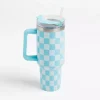 Blue Checkered Otto 40 oz. Insulated Tumbler