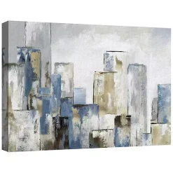 Blue City Canvas Art Prints, Set of 2