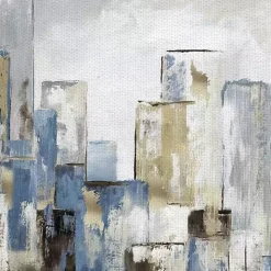 Blue City Canvas Art Prints, Set of 2