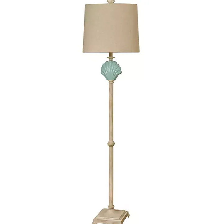 Blue Clamshell Gili Floor Lamp