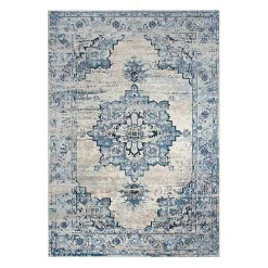 Blue Edward Medallion Area Rug, 8x10