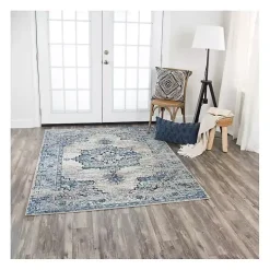 Blue Edward Medallion Area Rug, 8x10