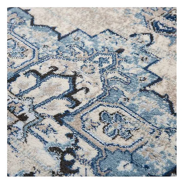 Blue Edward Medallion Area Rug, 8x10