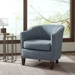 Blue Emery Barrel Accent Chair